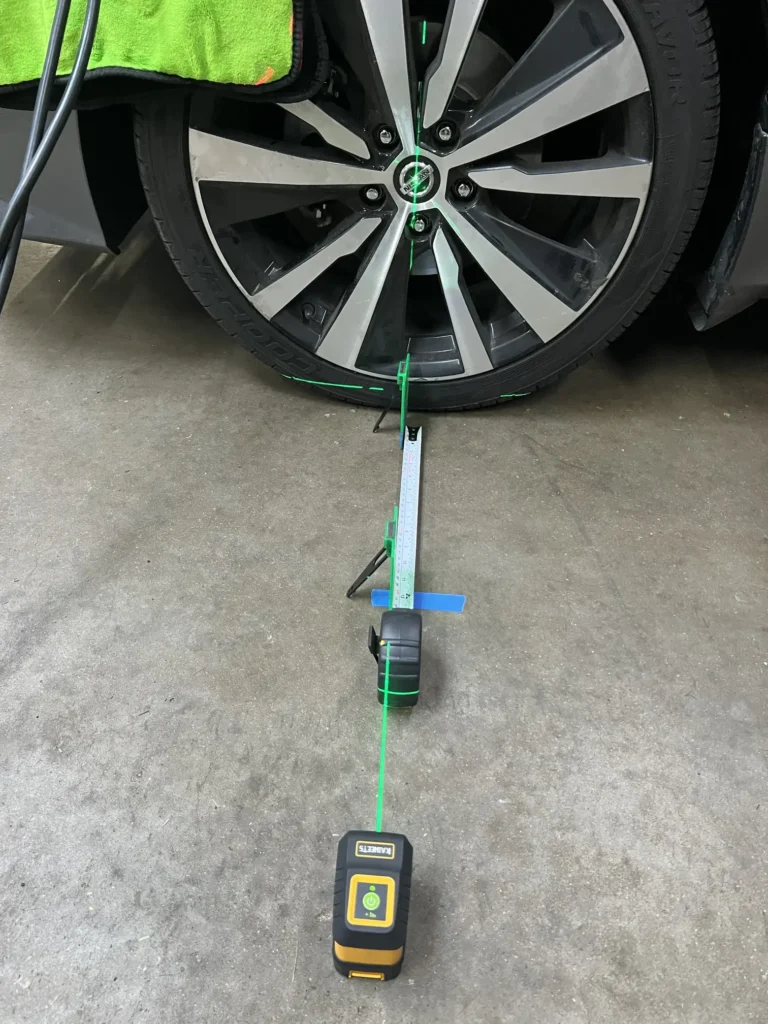 Nissan Altima 7 Step ADAS Laser Setup @ Front Left Wheel